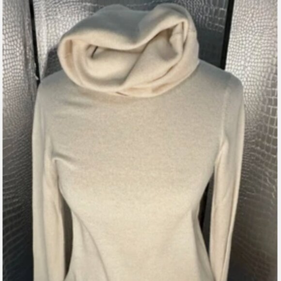 Helmut Lang Oversize Turtleneck Sweater Womens Size Small Cream - Picture 1 of 11